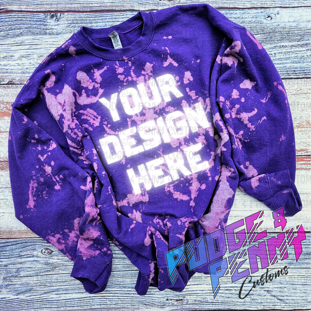 Gildan Purple Bleached Blank | Crew