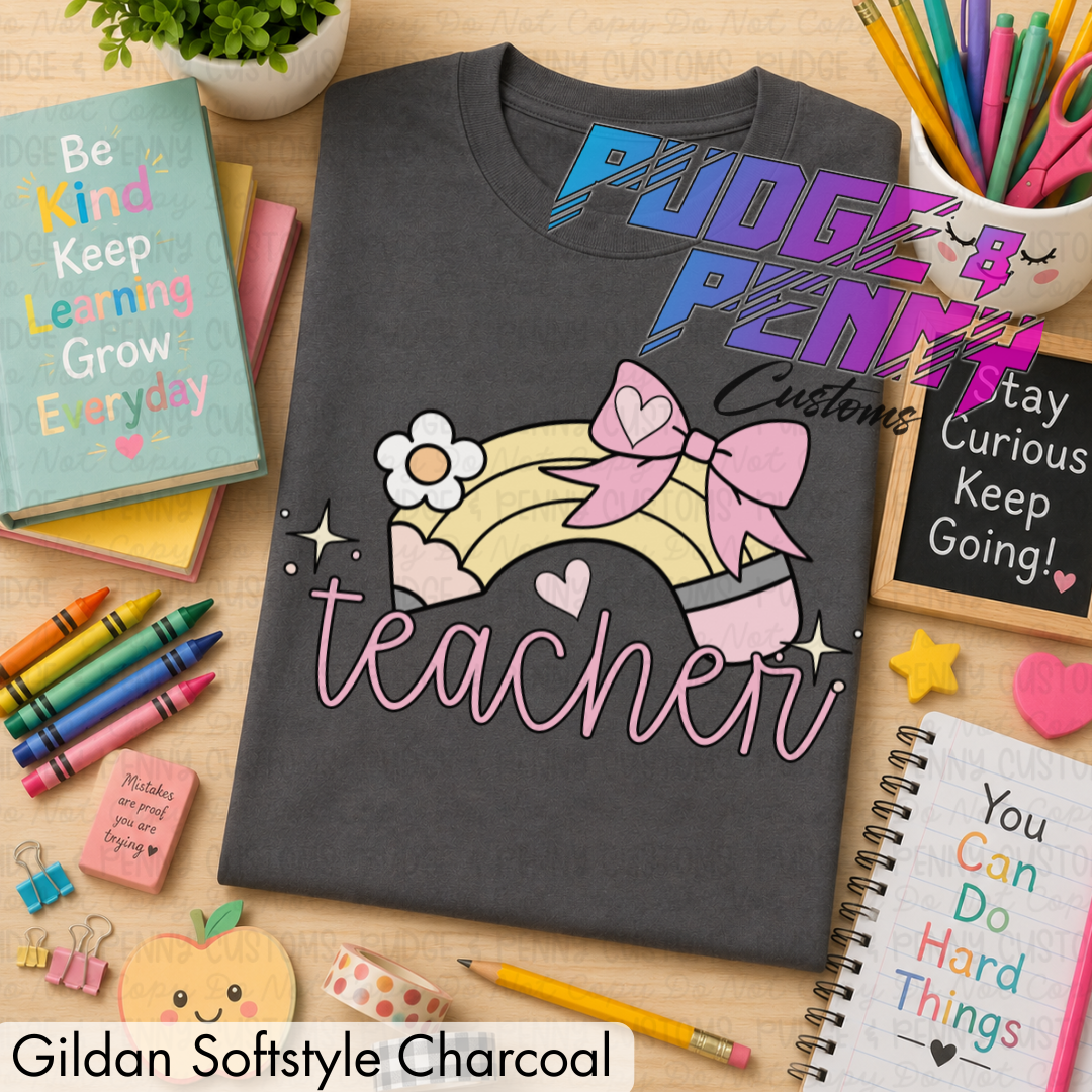 Teacher Pencil Rainbow