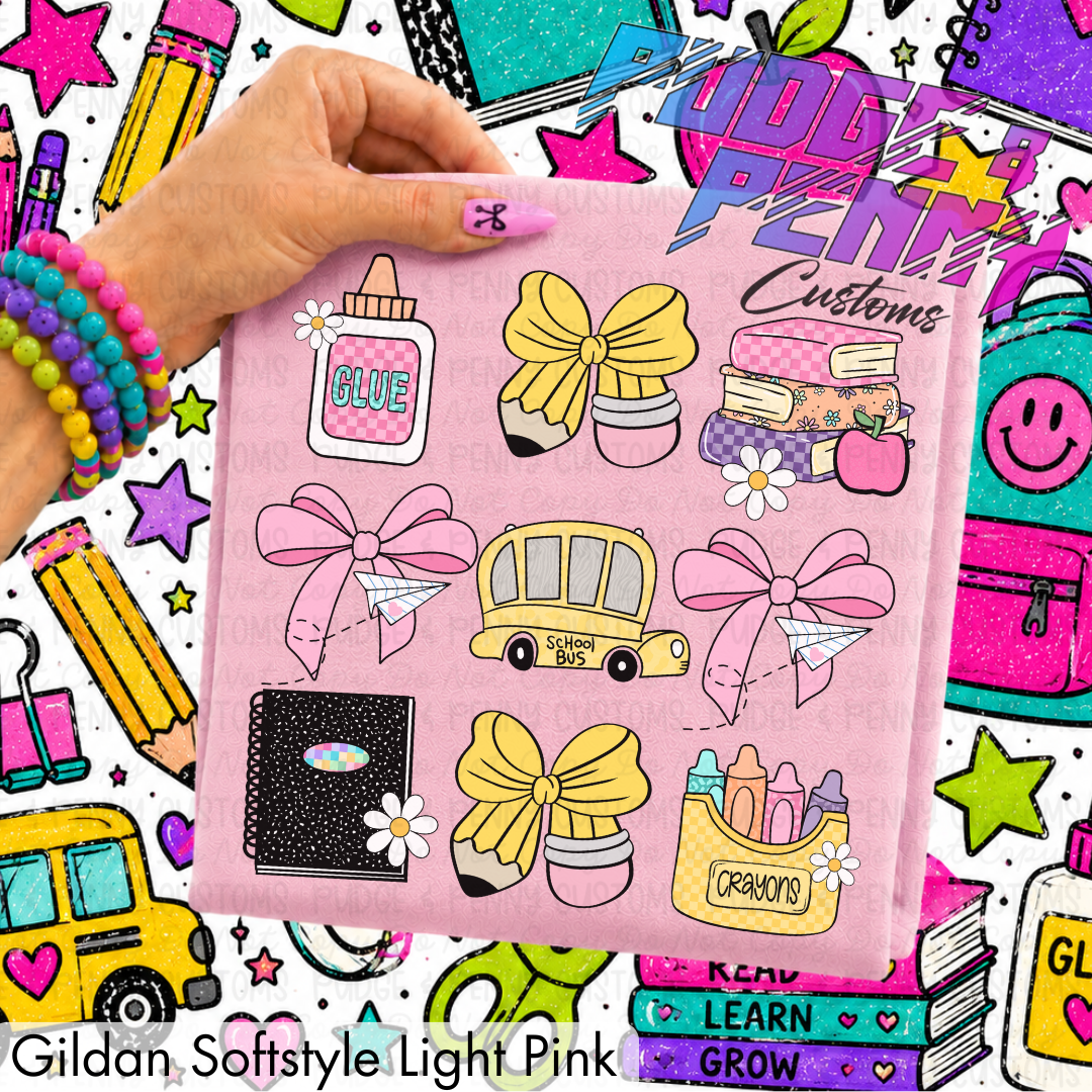 School Bus and Supplies Collage