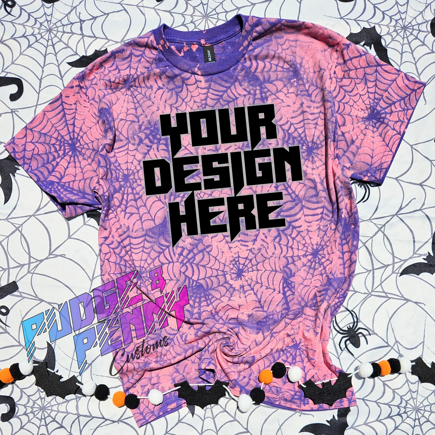 Gildan Lilac Bleached Spiderwebs Blank