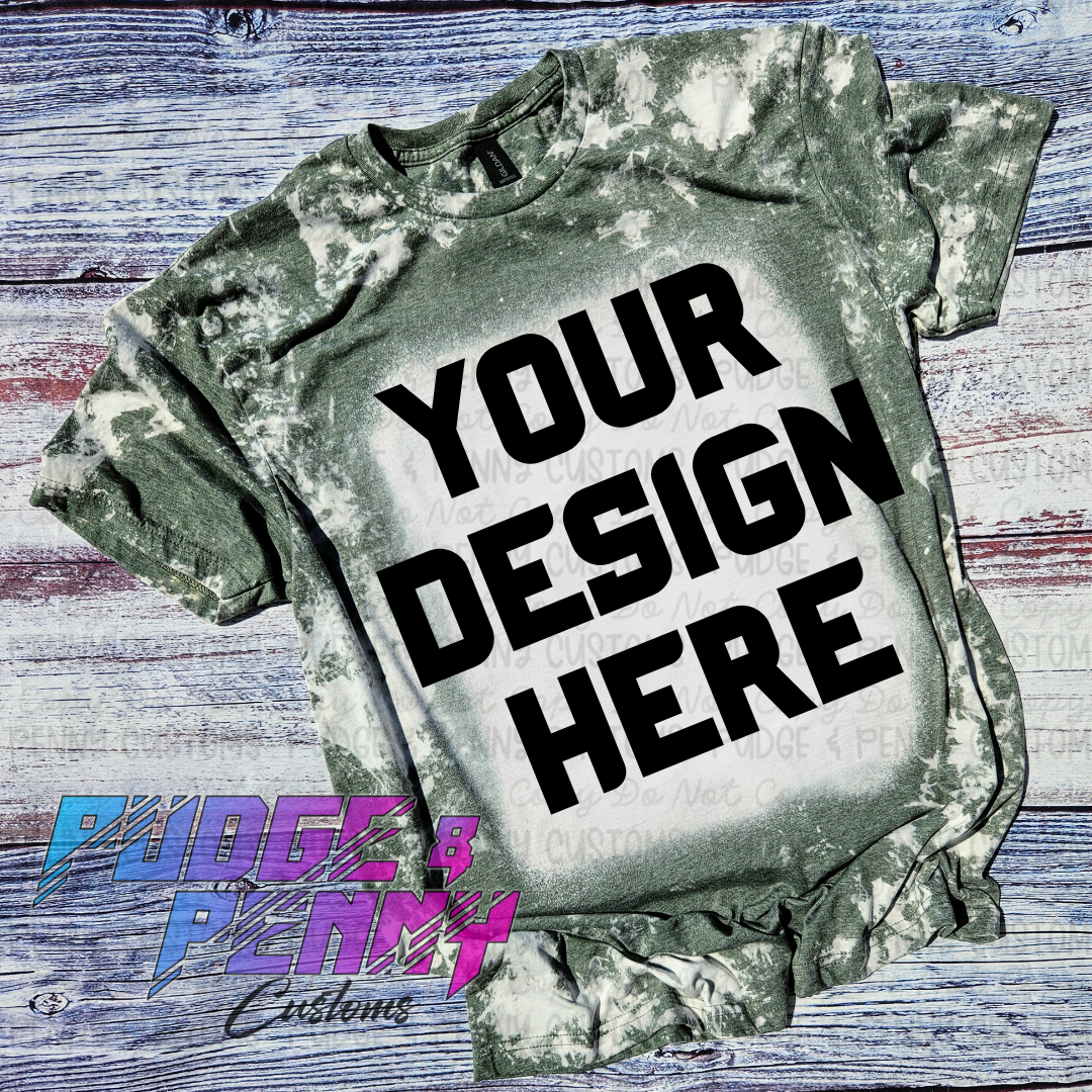 Mockup - Gildan Softstyle Bleached Heather Military Green