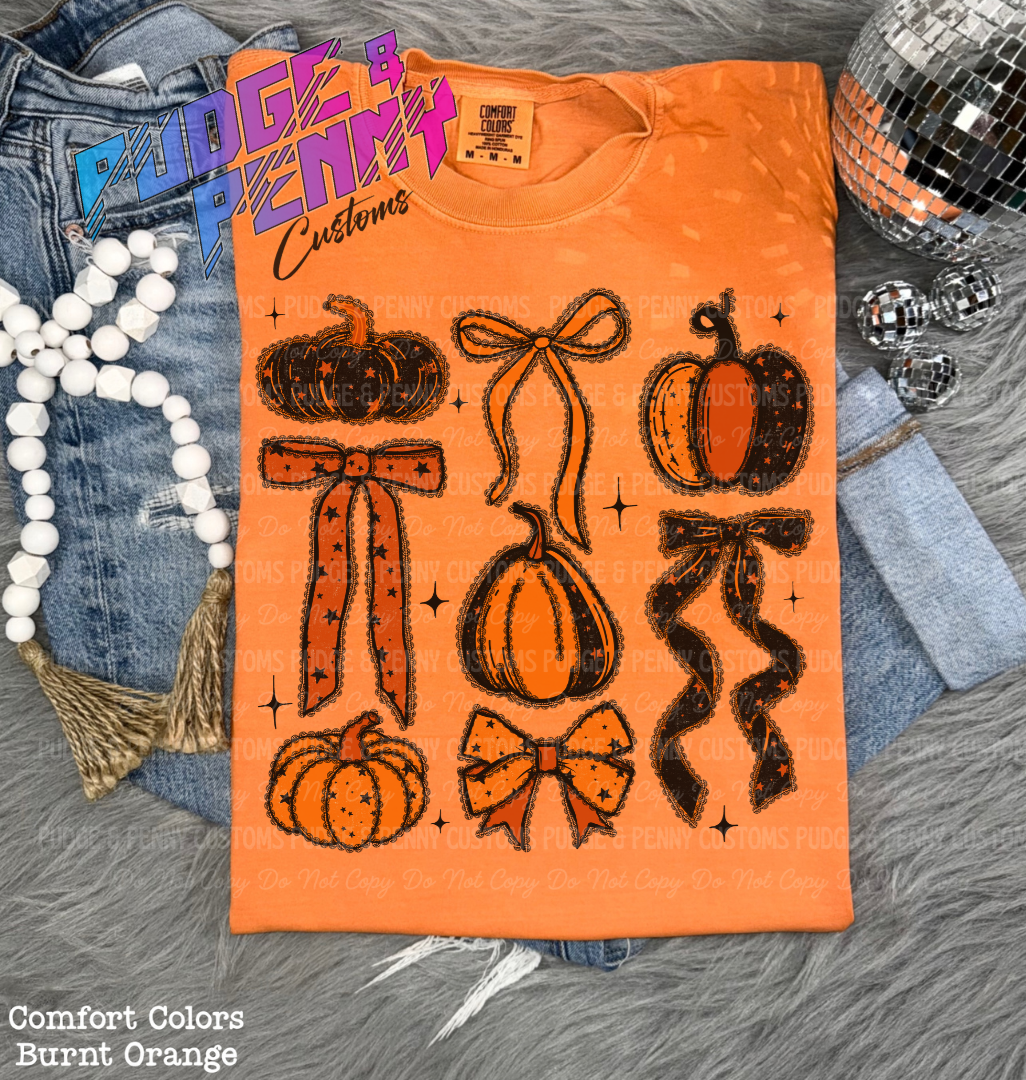 Orange and Black Pumpkin Bows