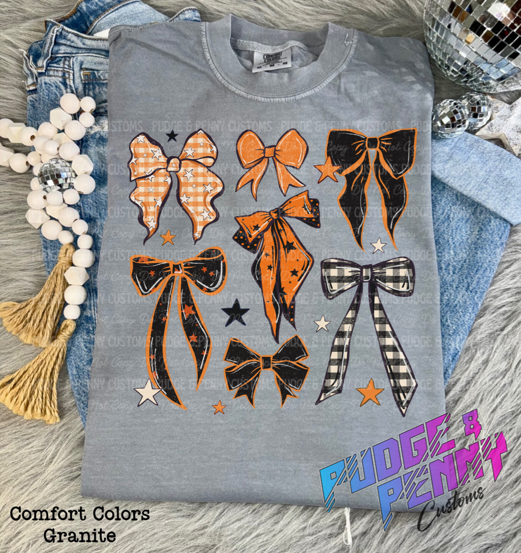 Orange and Black Bows