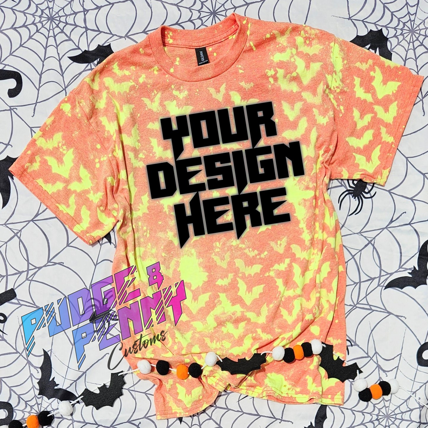 Mockup - Gildan Sunset Bleached Bats