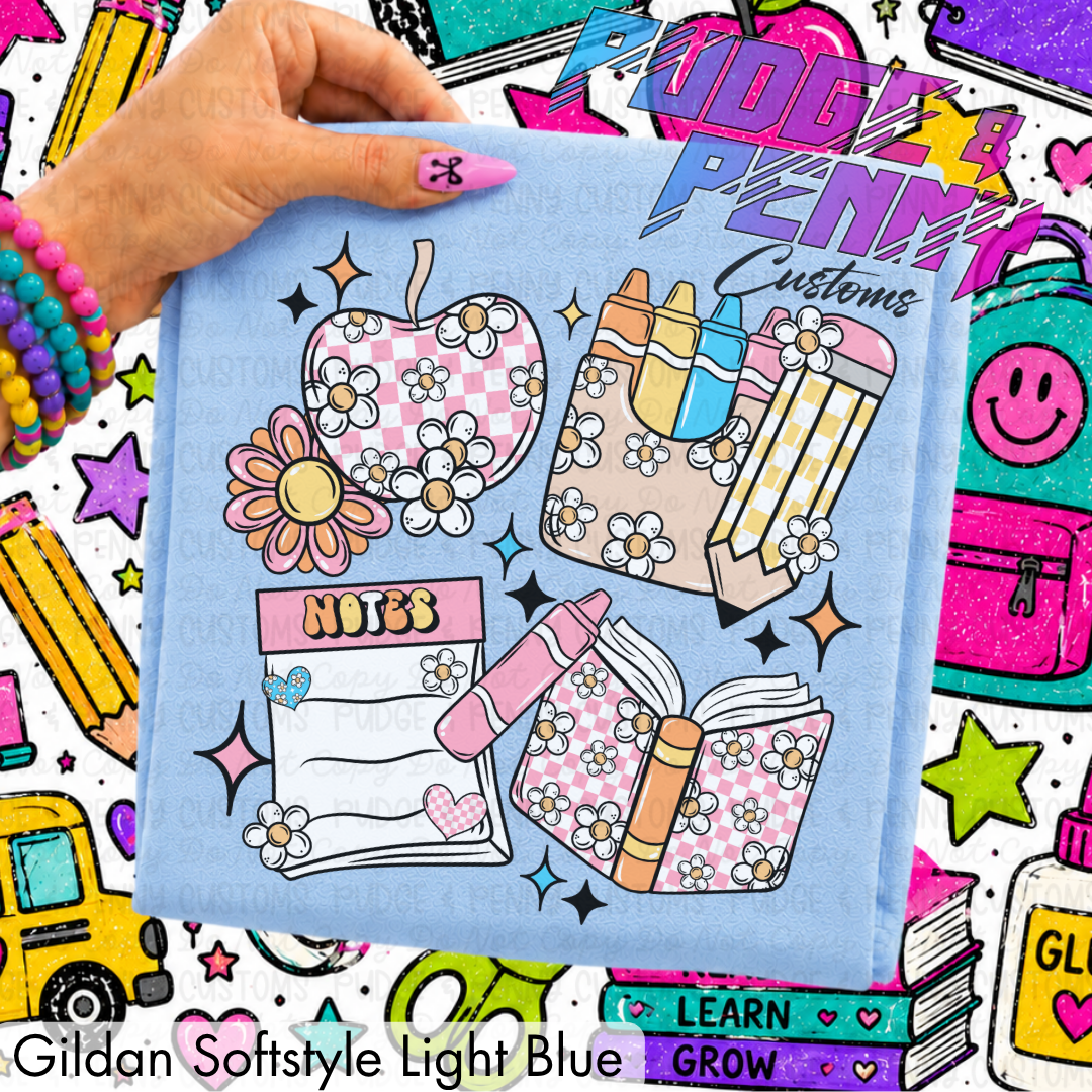 Floral and Checkered School Collage