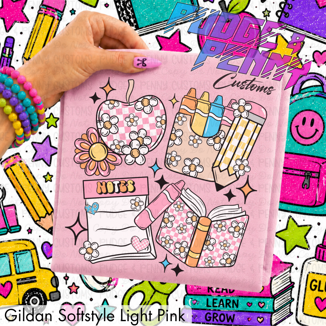 Floral and Checkered School Collage