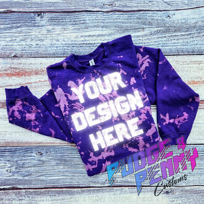 Gildan Purple Bleached Blank | Crew