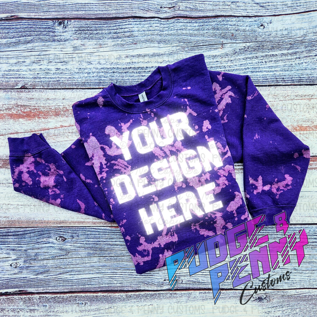 Mockup - Bleached Purple Gildan Sweatshirt 2