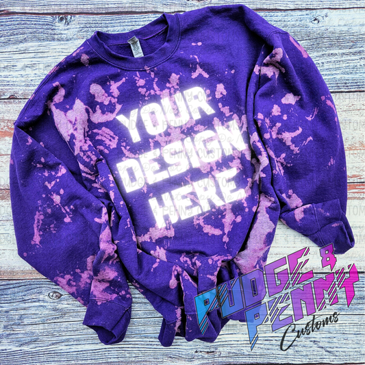 Gildan Purple Bleached Blank | Crew