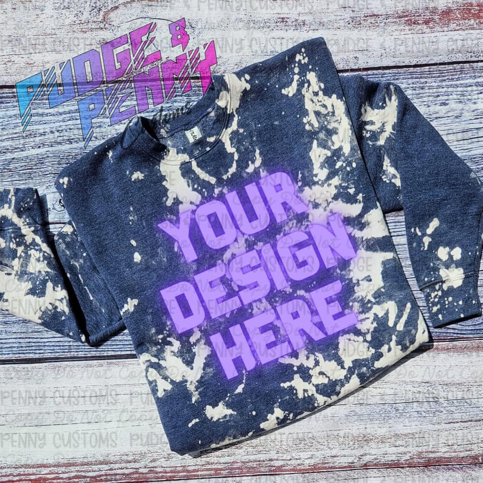 Tultex Heather Denim Bleached Blank | Crew