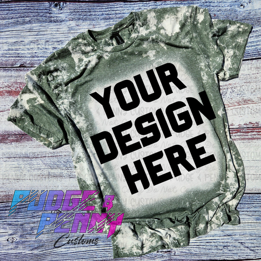 Mockup - Gildan Softstyle Bleached Heather Military Green