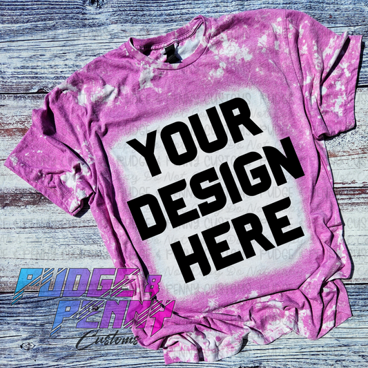 Mockup - Gildan Softstyle Bleached Heather Radiant Orchid