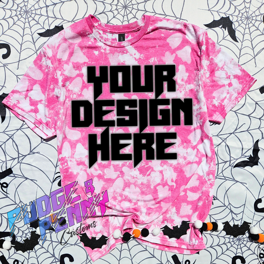 Mockup - Gildan Softstyle Heather Heliconia Bleached Ghosties