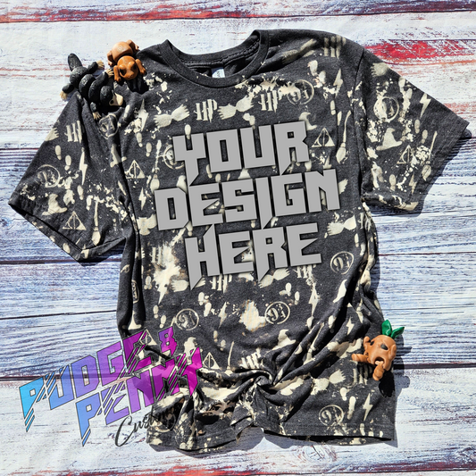 Gildan Softstyle CVC Pitch Black Mist Bleached HP Blank