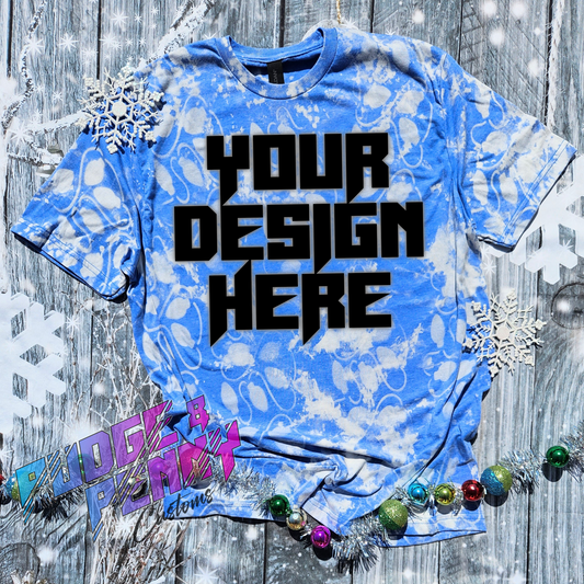 Mockup - Gildan Softstyle Heather Royal Bleached Lights