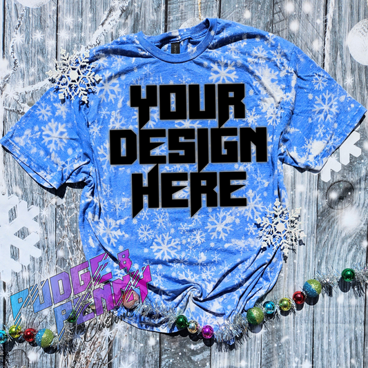 Gildan Softstyle Heather Royal Bleached Snowflakes Blank