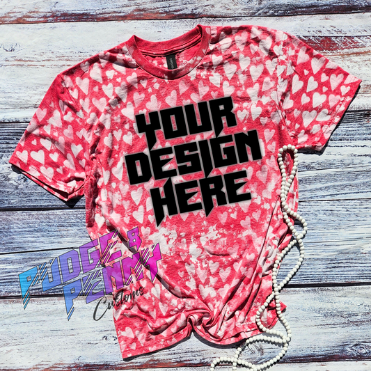 Gildan Softstyle Heather Red Bleached Hearts Blank