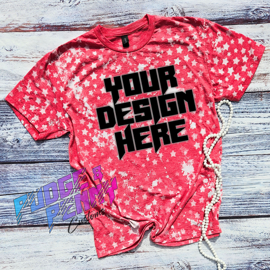 Gildan Softstyle Heather Red Bleached Stars Blank