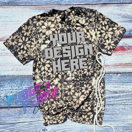 Gildan Softstyle CVC Pitch Black Mist Bleached Daisy Blank