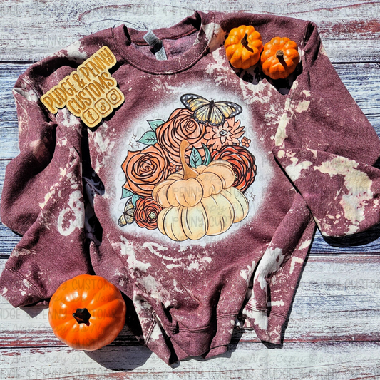 Fall Pumpkins, Flowers, and Butterflies