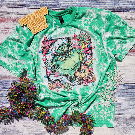Grumpy Green Guy and Snowflakes