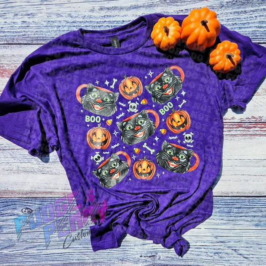 Black Cat Mugs and Pumpkins | RTS | Size M